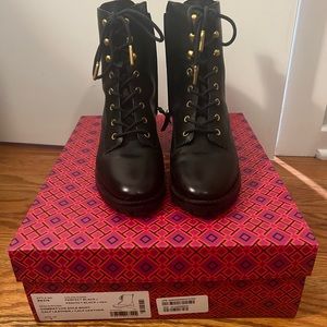 Tori Burch Combat Sole Boot Black